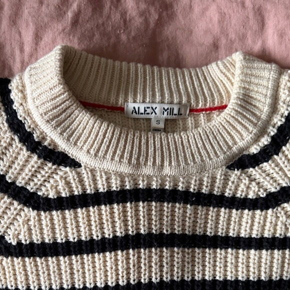 Alex Mill Cream and Black Striped Crewneck Sweater (Amalie) - Picture 3 of 5